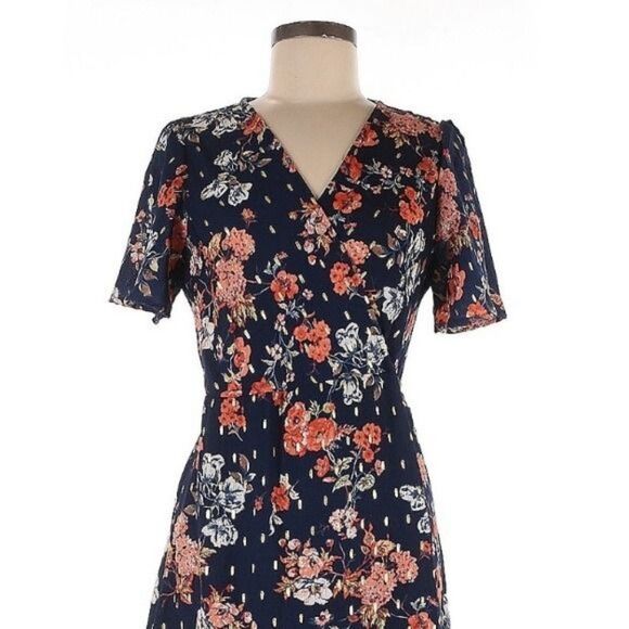 Lulus Divine Days Navy Blue Floral Print Wrap Maxi Dress Size Medium - Picture 12 of 12